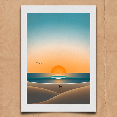 Surf Prints - A Frame Sunset - Single Fin Co. Surf Print Single Fin Co.   