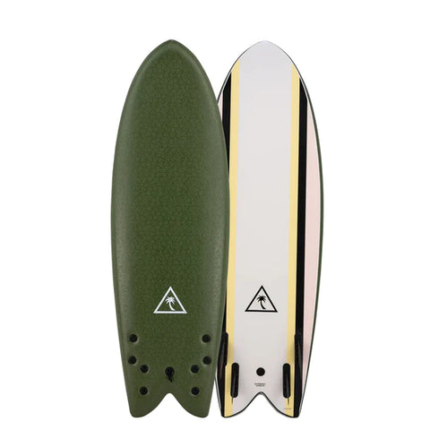 Catch Surf Foam Surfboard - Heritage 5'8" Retro Fish - Military Green Surfboard Catch Surf 5' 8" Military Green 48 Ltr