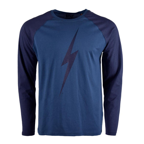 Forever Blue On Blue Long Sleeved T-Shirt - Lightning Bolt Surf Co T-Shirt Lightning Bolt Small Blue 