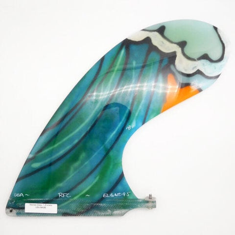 Rainbow Fins - El Gato 9.5 Stain Glass Wave - Longboard Fin Longboard Fin Rainbow Fin Co Multi 9.5" 