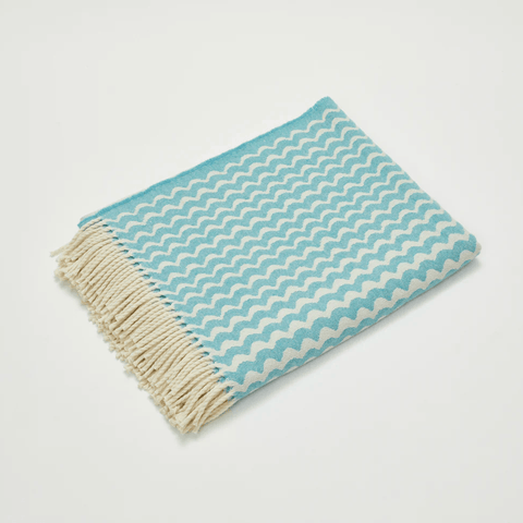 Blue Swell Recycled Wool Blanket - Atlantic Blankets Blankets Atlantic Blankets 135 x 185m  