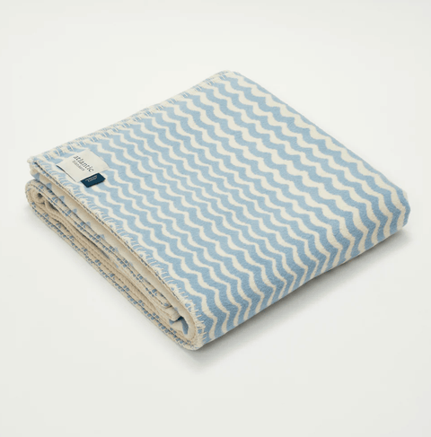 Powder Blue Swell Recycled Cotton Blanket - Atlantic Blankets Blankets Atlantic Blankets Standard 160 x 110cm  