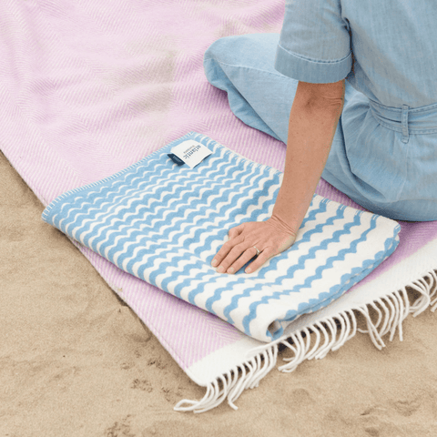 Powder Blue Swell Recycled Cotton Blanket - Atlantic Blankets Blankets Atlantic Blankets   
