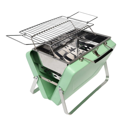 Portable suitcase BBQ - Pistachio green