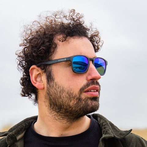 Waterhaul Sunglasses - Pentire Slate Blue Mirror - Polarised Mineral Glass Sunglasses Waterhaul
