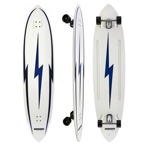 Hamboards - 67" The Pinger - North Shore White Longboard Complete Surf Skateboards Hamboards 67"
