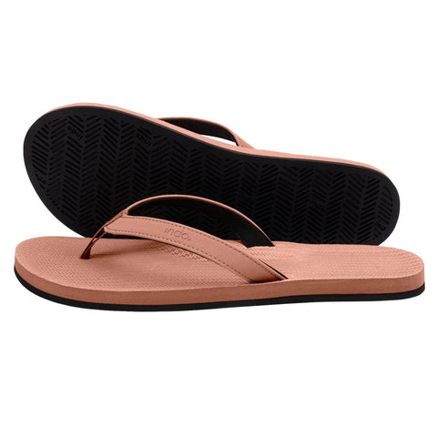 Indosole Womens Flip Flops - Essentials - Black/Rust/Lilac Flip Flops Indosole