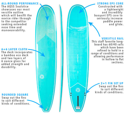 AQSS - Soulstice Longboard 9'0 - Aqua Surfboard AQSS   