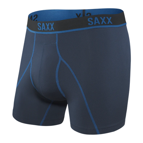 Saxx Underwear - Kinetic Light-Compression Mesh Boxer Boxers Saxx 29" - 32" Waist (Small) Navy/City Blue 