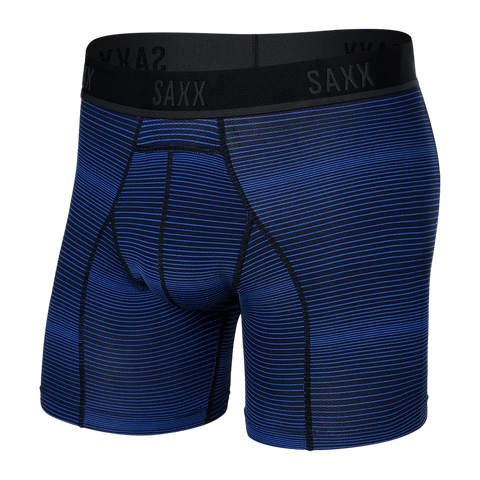 Saxx Underwear - Kinetic Light-Compression Mesh Boxer Boxers Saxx 29" - 32" Waist (Small) Variegated Stripe/Blue 