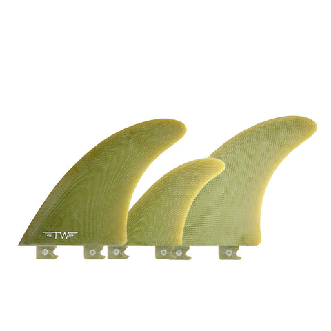 Captain Fin Co - Tyler Warren Twin + Trailer - Large - Olive (Snap-In / FCS II) Surfboard Fins Satorial Supplies