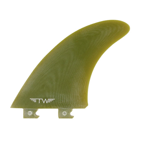 Captain Fin Co - Tyler Warren Twin + Trailer - Large - Olive (Snap-In / FCS II) Surfboard Fins Satorial Supplies