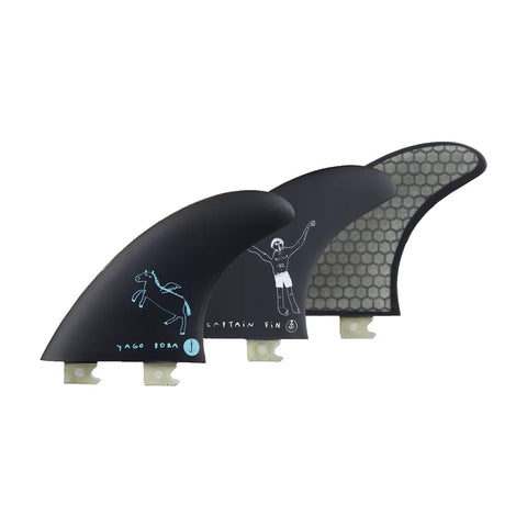 Captain Fin Co - Yago Dora Tri - MD/LG - Black (Snap-In / FCS II) Surfboard Fins Satorial Supplies