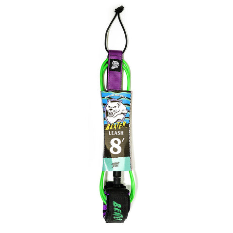 Catch Surf - Beater 8' Leash - Green & Purple Surfboard Leashes Satorial Supplies