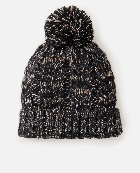 Classic Reg Pom Pom Beanie Womens - Rip Curl (Black) Beanies Rip Curl