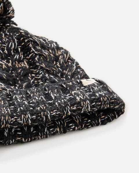 Classic Reg Pom Pom Beanie Womens - Rip Curl (Black) Beanies Rip Curl