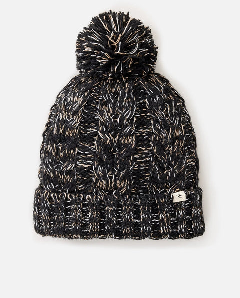 Classic Reg Pom Pom Beanie Womens - Rip Curl (Black) Beanies Rip Curl