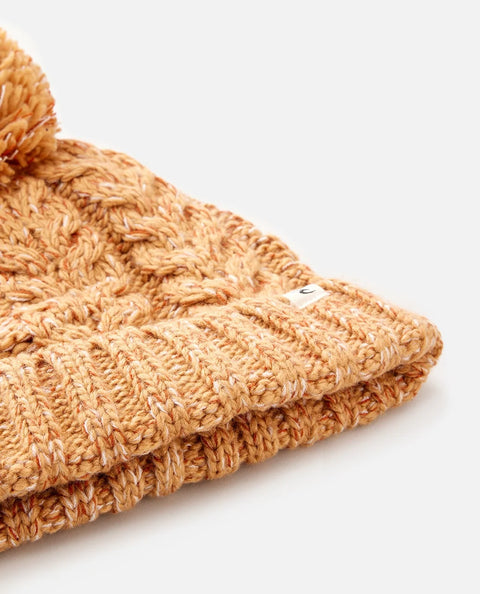 Classic Reg Pom Pom Beanie Womens - Rip Curl (Sand) Beanies Rip Curl