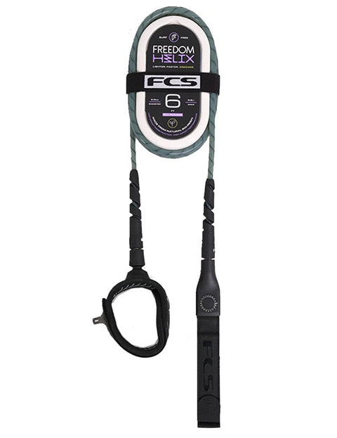 FCS Freedom Helix 6’ All Round Leash Warm Grey - FCS Surfboard Leash FCS 6' Leash