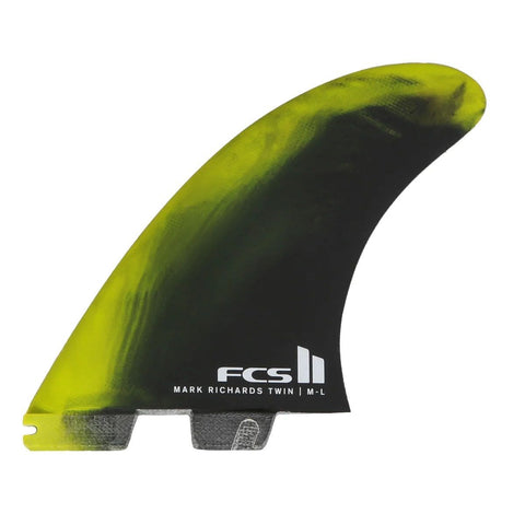 FCS II MR Twin+1 PC M-L Cyber Lime/Black - Surfboard Fin Surfboard Fins FCS