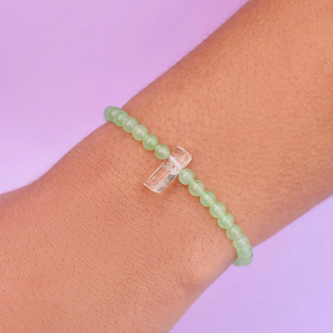 Green Quartz Intention Stretch Bracelet - Pura Vida Bracelet Pura Vida   