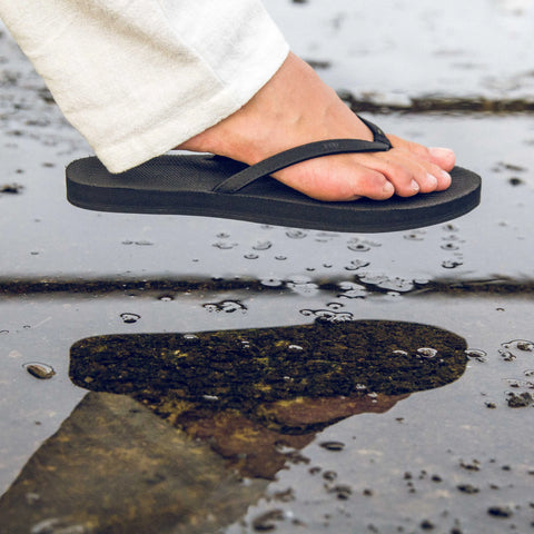 Indosole Womens Flip Flops - Essentials - Black/Rust/Lilac Flip Flops Indosole