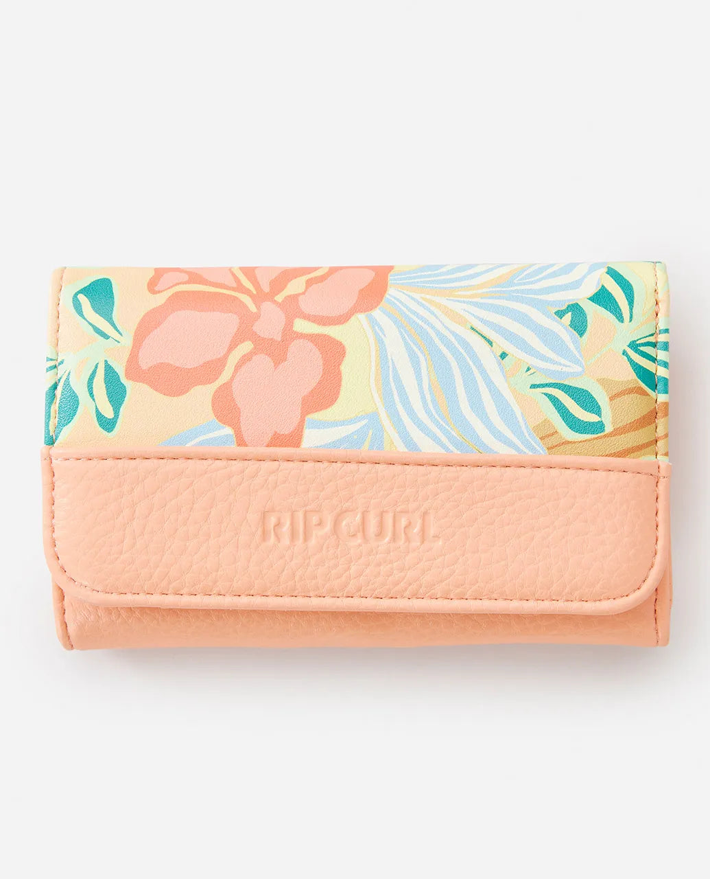 Mixed Floral Mid Wallet Light Orange
