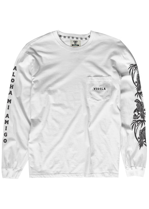 Parrodise Long Sleeved Organic Tee - White - Vissla T-Shirt VISSLA Small White 