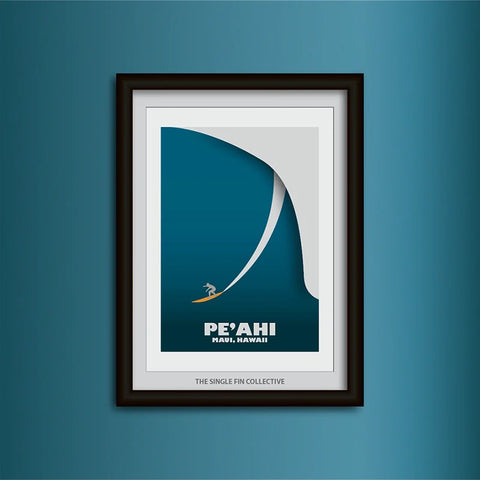 Pe'ahi Big Wave Art Print Surf Print Single Fin Co.