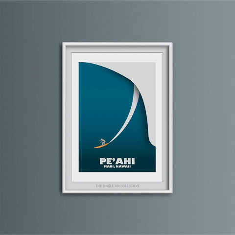 Pe'ahi Big Wave Art Print Surf Print Single Fin Co.