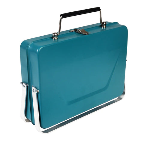 Portable Suitcase BBQ - Petrol Blue