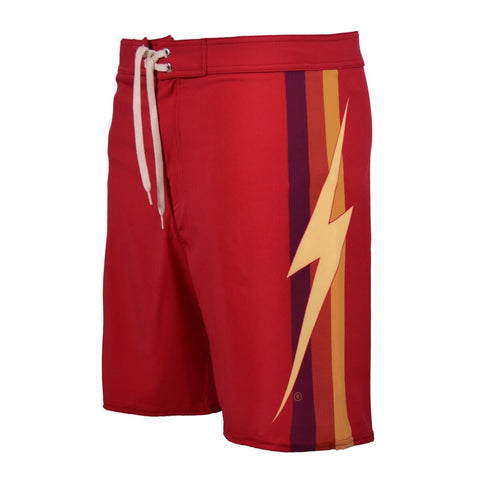 Bolt Stripe Red Boardshorts - Lightning Bolt Surf Co Board Shorts Lightning Bolt 28"  