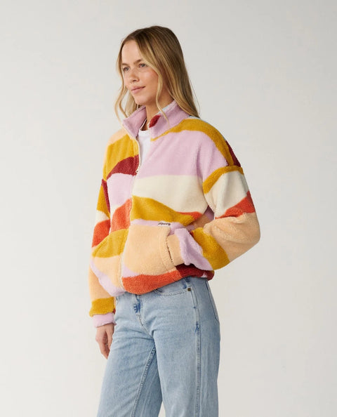 Retro Swell Standard Zip Through Polar Fleece - Rip Curl Sweatshirt Rip Curl