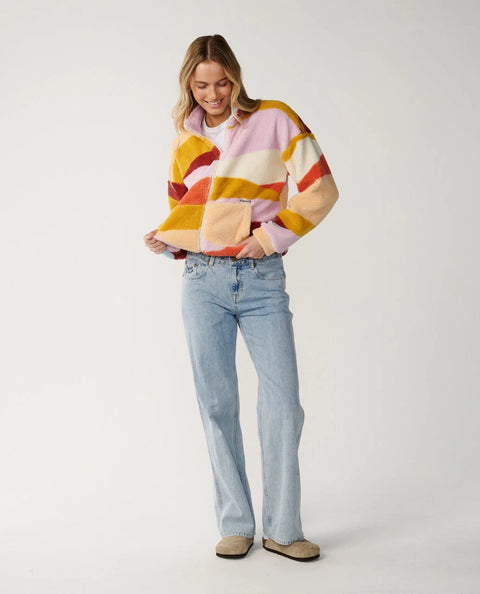 Retro Swell Standard Zip Through Polar Fleece - Rip Curl Sweatshirt Rip Curl