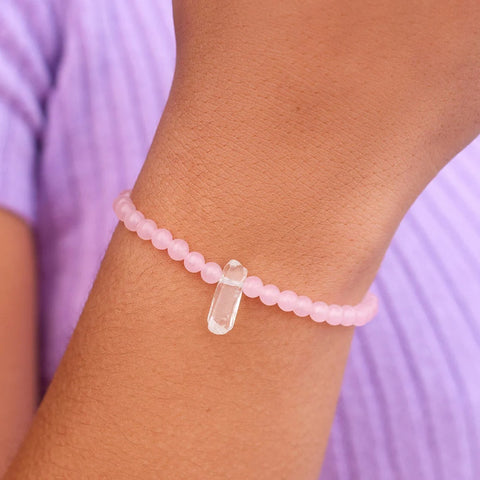 Rose Quartz Intention Stretch Bracelet - Pura Vida Bracelet Pura Vida   
