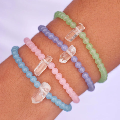 Rose Quartz Intention Stretch Bracelet - Pura Vida Bracelet Pura Vida   
