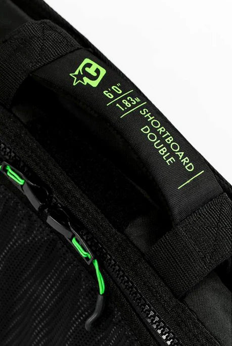 10mm Shortboard Double Surfboard Bag - Black & Lime - Creatures of Leisure - Multiple Sizes Surfboard Bag Creatures of Leisure   