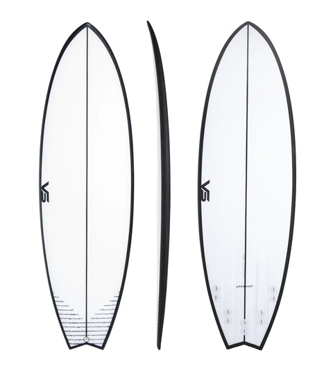 Vanquish - Carbon-Hybrid Fish Shortboard - 6'2 Grey White Surfboard Vanquish   