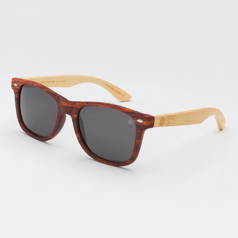 Union of Surf Sunglasses - KUTA XL Sunglasses Union Of Surf Wood Affect / Grey Lens