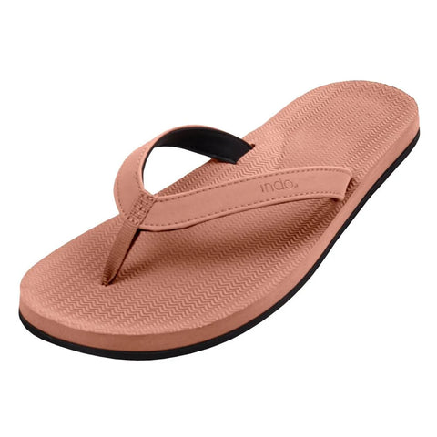 Indosole Womens Flip Flops - Essentials - Black/Rust/Lilac Flip Flops Indosole