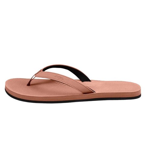 Indosole Womens Flip Flops - Essentials - Black/Rust/Lilac Flip Flops Indosole