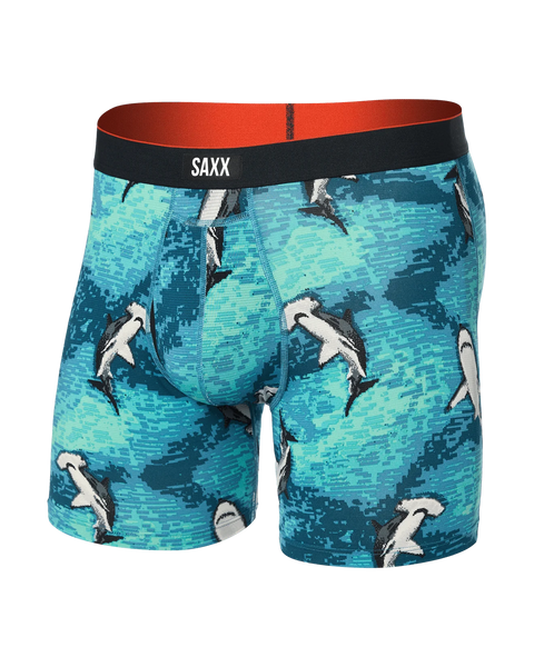 Saxx Underwear - Multi-Sport Performance Boxer - Hammerhead Camo-Aqua Boxers Saxx 29" - 32" Waist (Small) Multi