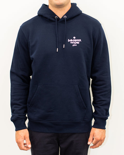 Good Times Longboarder Magazine Unisex Hoodie Navy Hoodie Longboarder Magazine   