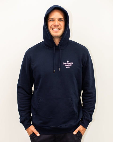 Good Times Longboarder Magazine Unisex Hoodie Navy Hoodie Longboarder Magazine   