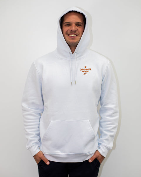 Good Times Longboarder Magazine Unisex Hoodie White Hoodie Longboarder Magazine   