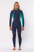 Sisstrevolution Womens Wetsuit / 4/3mm Thick / Model: 7 Seas Chest Zip / Navy and Green Colour Wetsuits Sisstrevolution UK 14 4/3mm 