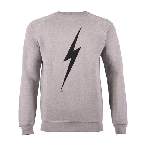 Forever Crew Sweatshirt - Lightning Bolt Surf Co Fleece Lightning Bolt Heather Grey Extra Small 