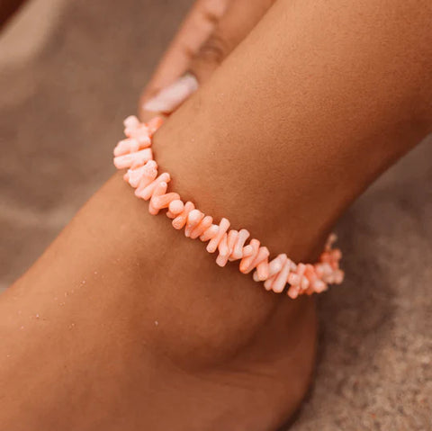 Pura Vida - Pink Coral Anklet Anklet Pura Vida   