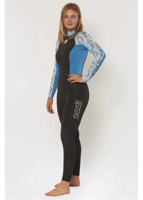 Sisstrevolution Womens Wetsuit / 3/2mm Thick / Model: Summer Seas Back Zip / Ocean Colour Wetsuits Sisstrevolution UK 12 3/2mm 