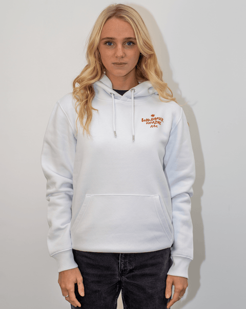 Good Times Longboarder Magazine Unisex Hoodie White Hoodie Longboarder Magazine   